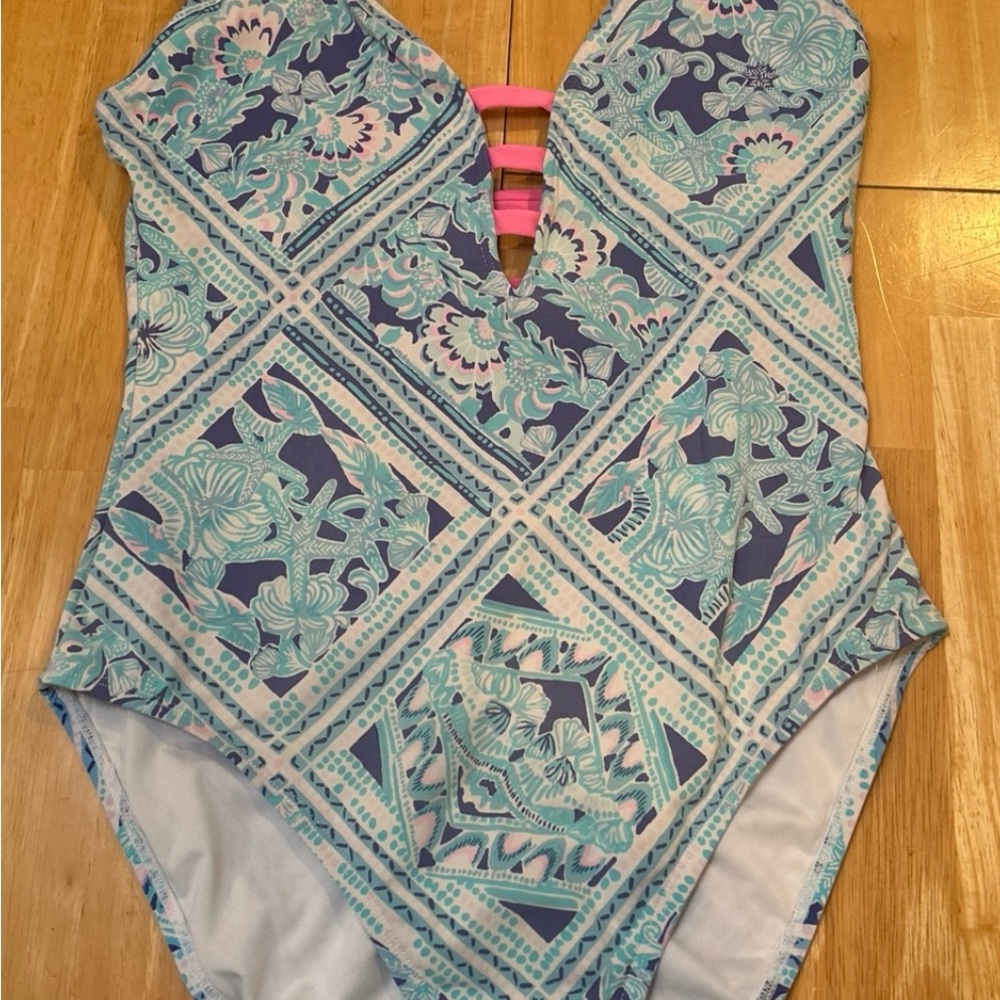 Lilly Pulitzer Blue and Pink One Piece Swimsuit